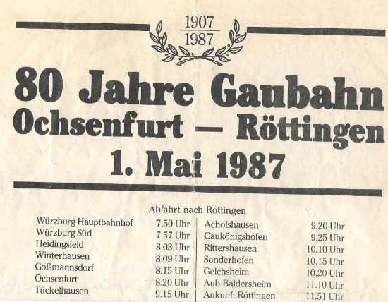 Der Streckenplan - Nostalgiefahrt 01.Mai 1987 (Bild: Privat)