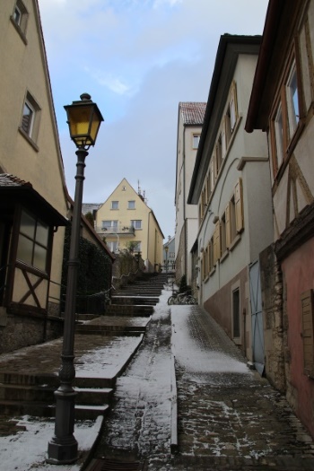 Treppenaufgang von der Mühlstrasse zum Marktplatz und Rathaus (Bild: Björn Neckermann)