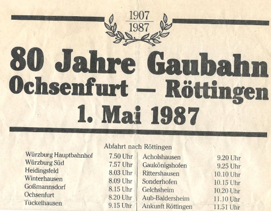 Der Streckenplan - Nostalgiefahrt 01.Mai 1987 (Bild: Privat) Der Streckenplan - Nostalgiefahrt 01.Mai 1987 (Bild: Privat)