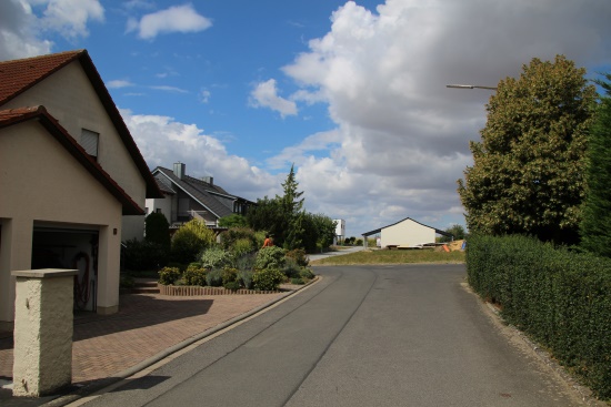 Sie laufen die Siedlungsstrasse entlang und biegen dann nach links ab (Bild: Björn Neckermann) Sie laufen die Siedlungsstrasse entlang und biegen dann nach links ab (Bild: Björn Neckermann)