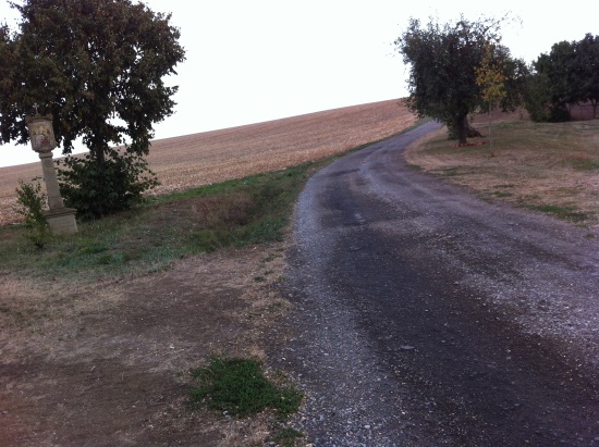 Der HW4 hält sich hier rechts, auf geschottertem Wirtschaftsweg (Bild: B.Neckermann) Der HW4 hält sich hier rechts, auf geschottertem Wirtschaftsweg (Bild: B.Neckermann)