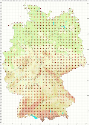 Verbreitungskarte - Deutschland - Schopf-Tintling (Karte: © Deutsche Gesellschaft für Mykologie)