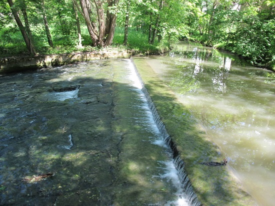 Das Gollachwehr an der nördlichen Seite der Stadtmauer (Bild: Simon Wagner)